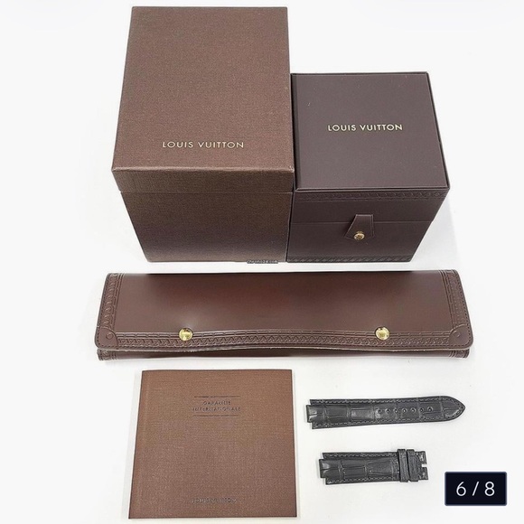 ⌚ Louis Vuitton Tambour GM Monogram Steel Watch – 39mm Brown - Picture 7 of 9